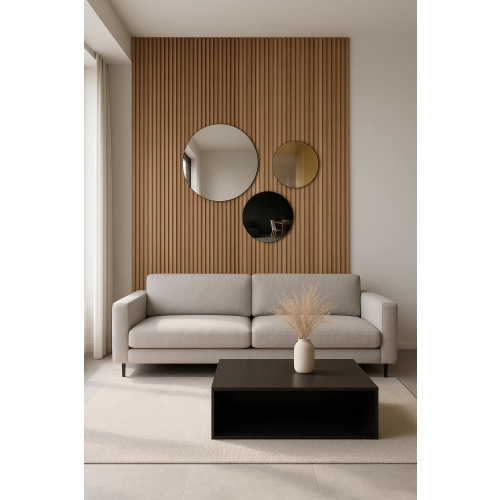 Lustro FAMILIA SET– zestaw 3 luster okrągłych (średnice 25, 30 i 40 cm) do salonu, sypialni, łazienki i nowoczesnych wnętrz